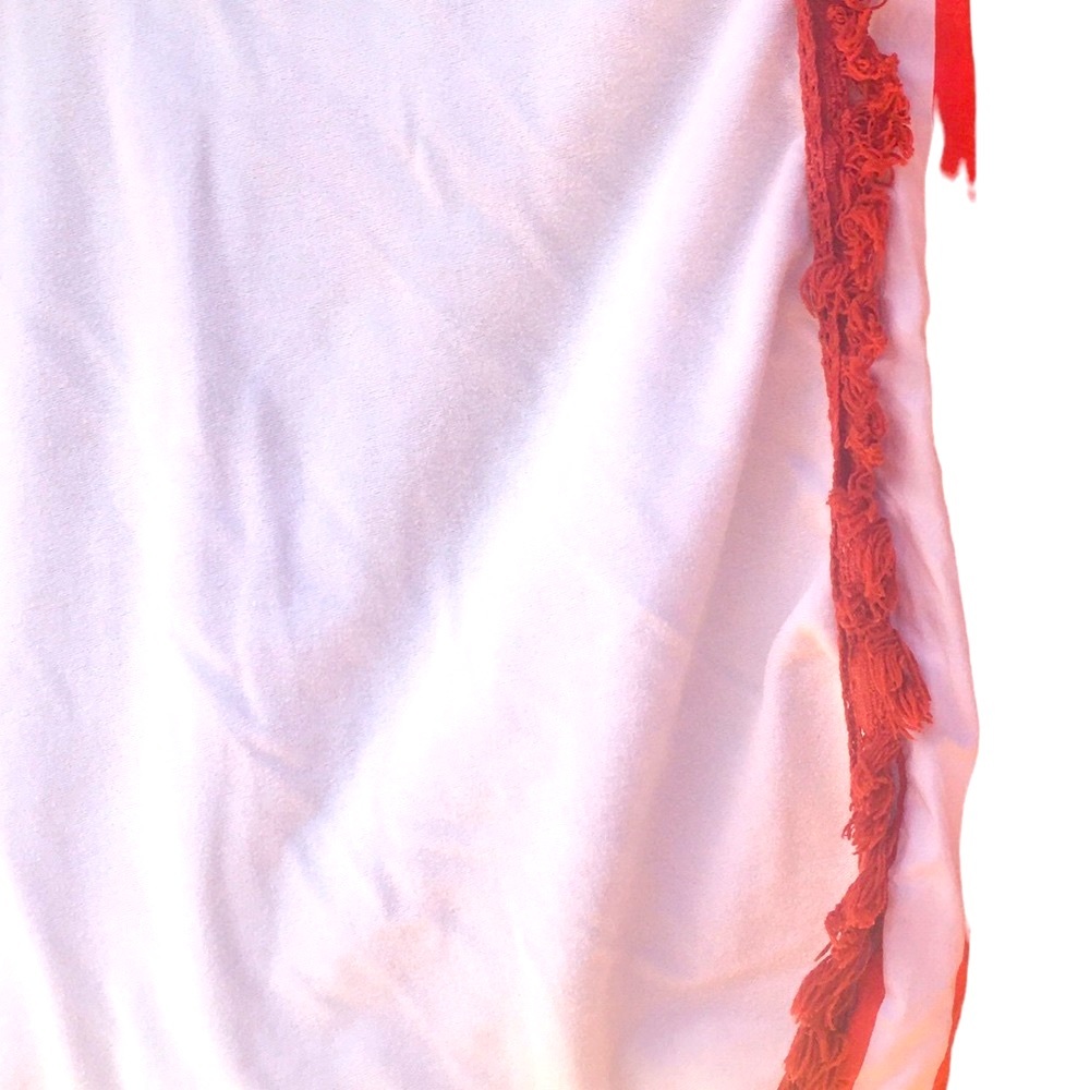 Rare Indah Reverasable Terry Cloth cotton Beach Towel in Red and white Stripes